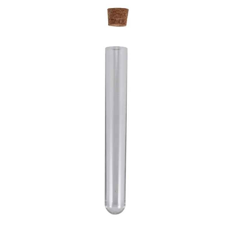 50 unidades de tubos de ensaio de plástico 20x150mm 30ml com rolha, tubo transparente para lembrancinhas de casamento, embalagem para presente