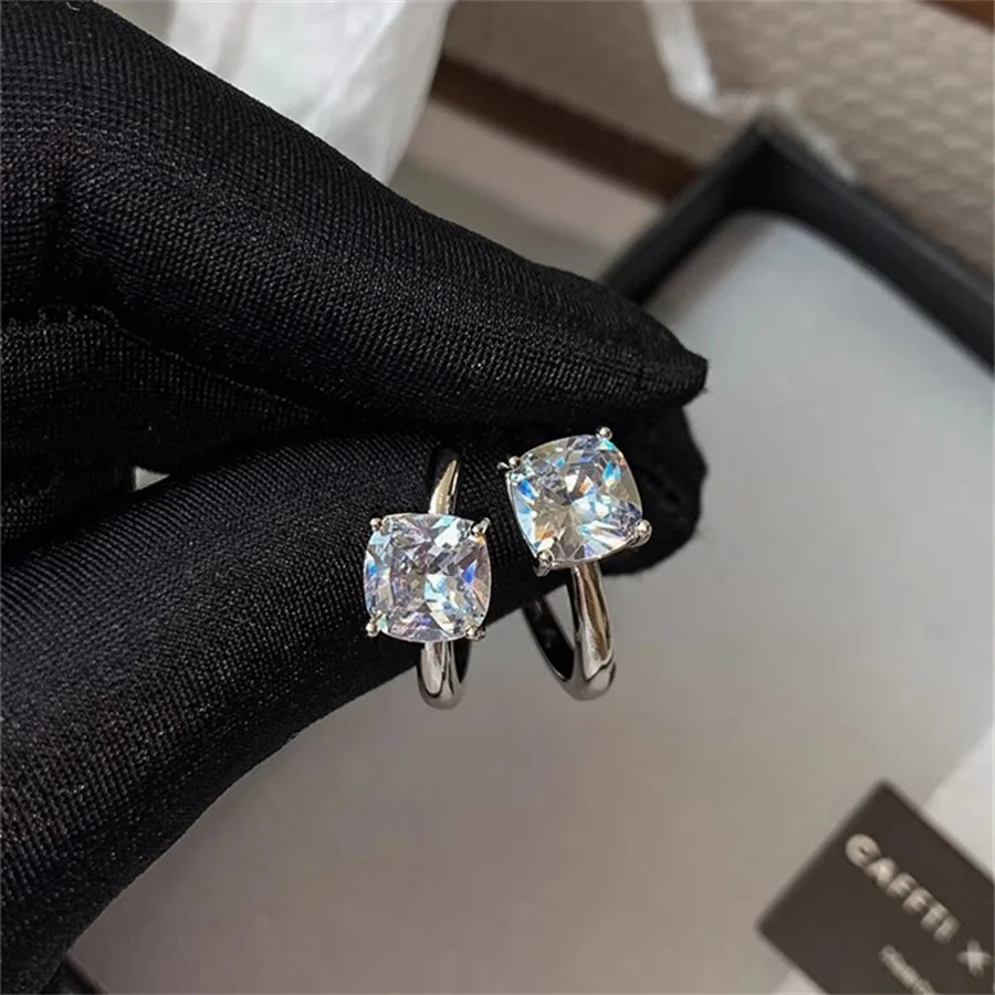 French Sugar Zircon Earrings for Women\'s Light Luxury Design High Quality Fashion Brand Unique Charm Jewelry