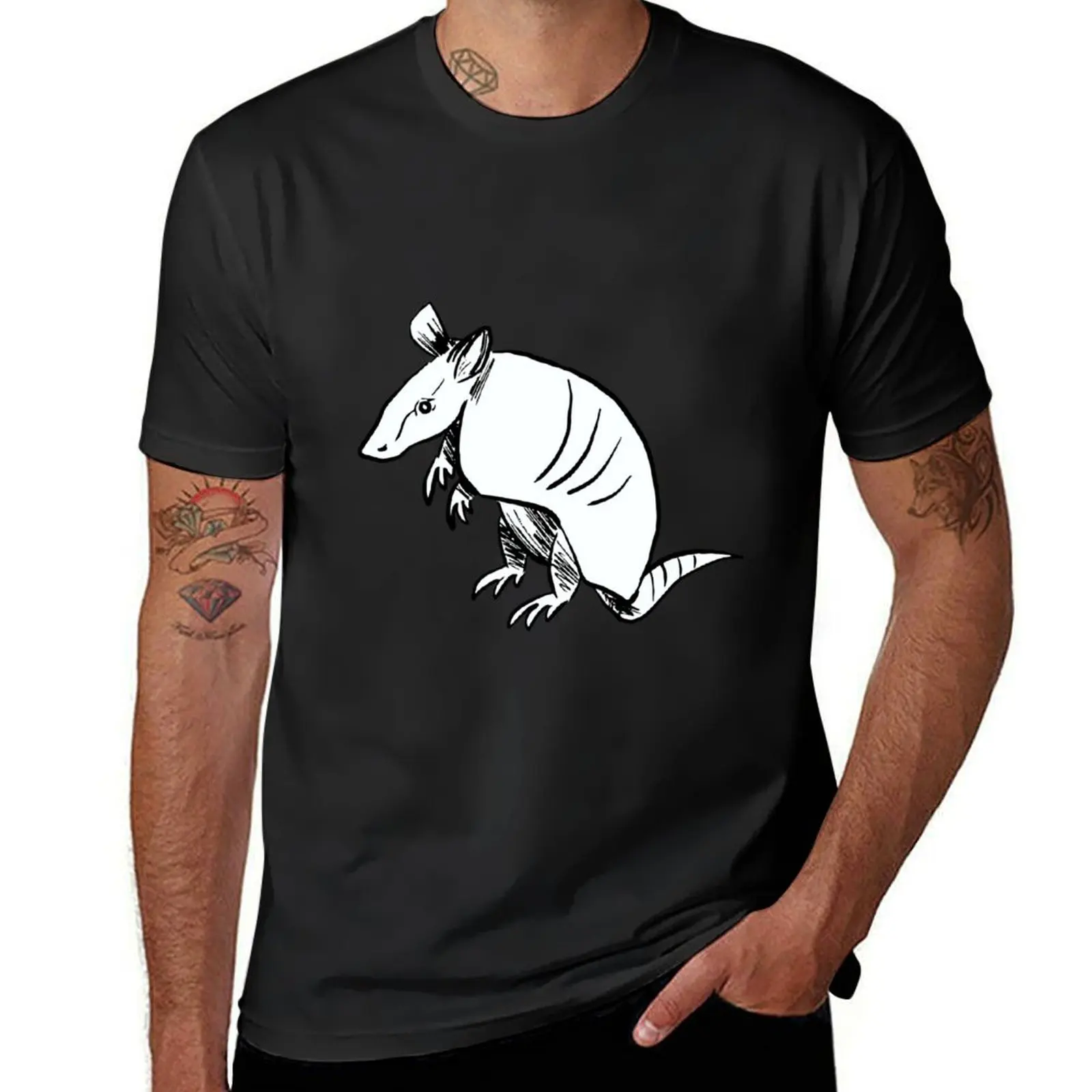 Armadillo Drawing Lineart T-Shirt boys animal print for a boy blacks men workout shirt