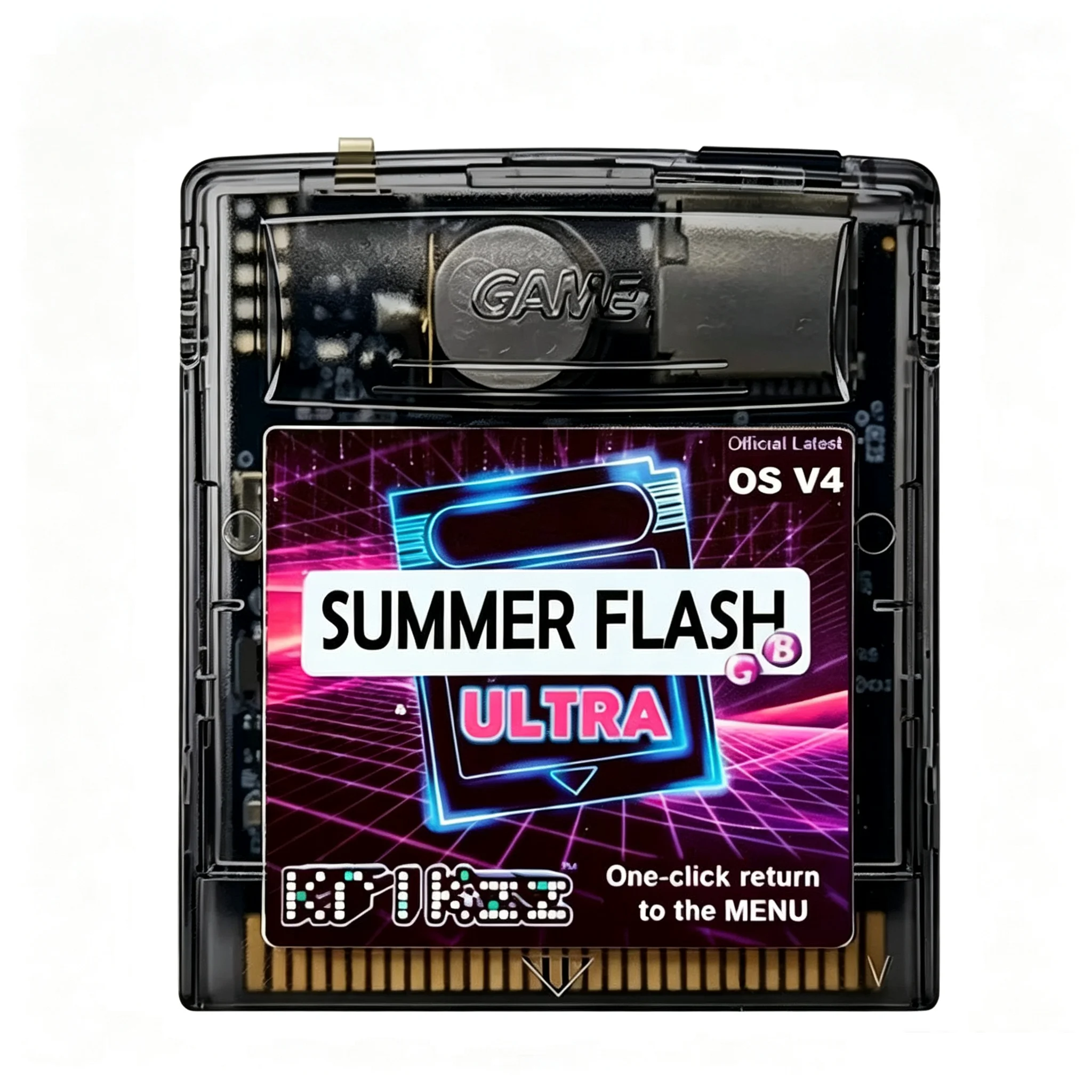 3000-in-1 Game Cartridge Memory Card OS V4 Edition Clear Black Blue for Game Boy Color GBP GBA SP Game Console - 8G TF Card