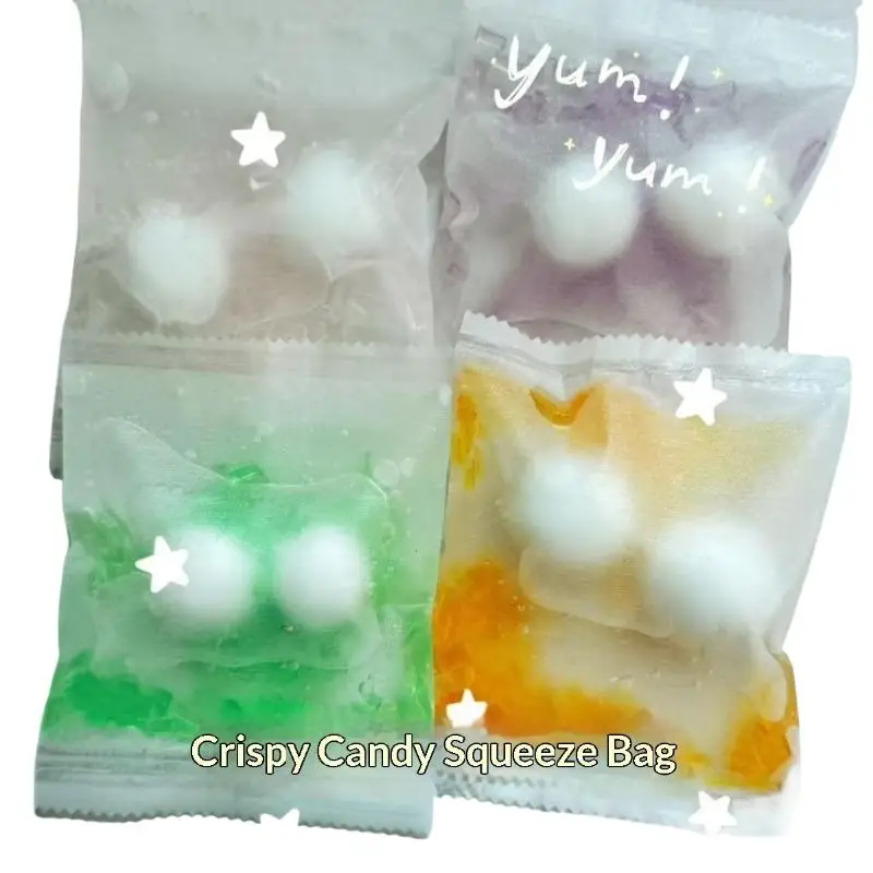 Crunchy Fidget Stress Ball Handmade Fruit Filled Sensory Toy for ADHD Anxiety Kids Adults Home Workplace Calming Use