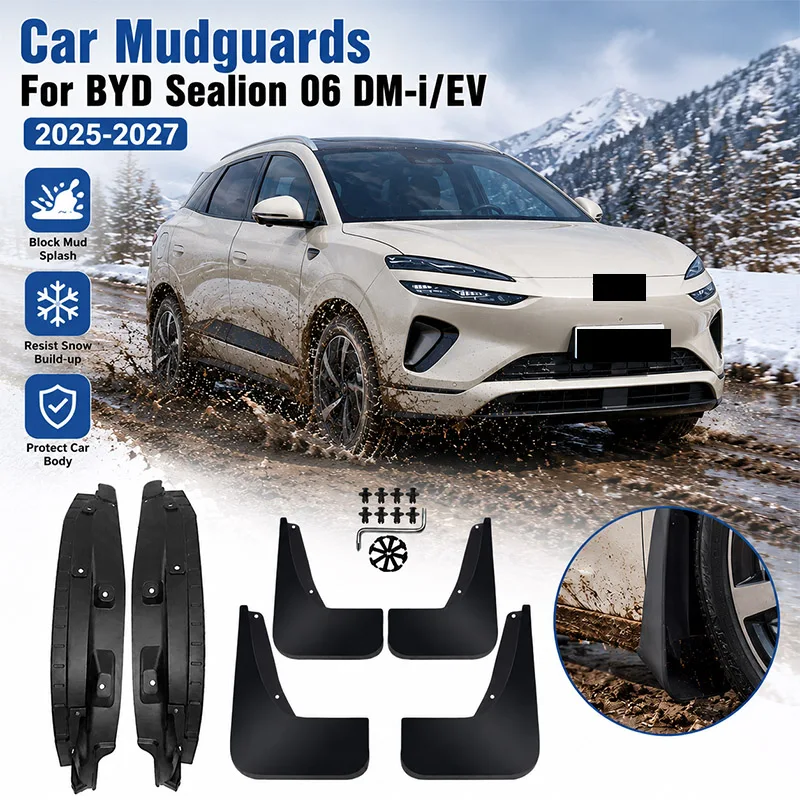 Car Mudguards for BYD Sealion 06 EV DM-i 2025-IN 2027 Inside Mud Flaps Rear Wheel Splash Guards Fender Mudflaps Part Accessories