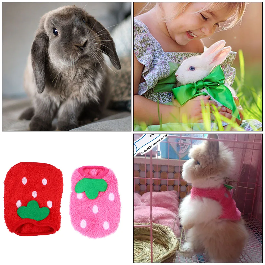 

2 Pcs Puppy Coats Costumes for Your Pet Bunny Clothing Winter Dogs Clothes Rabbits