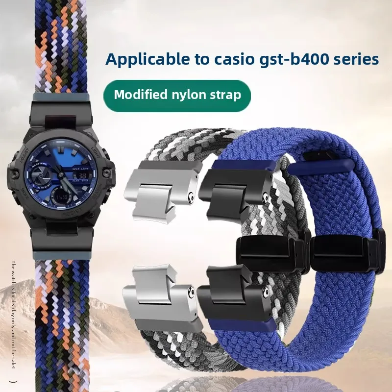 

GST-B400 Эластичный нейлоновый ремешок для часов для G-SHOCK Casio GST B400, модификация, мягкая дышащая ткань, тканый ремешок для часов, браслет