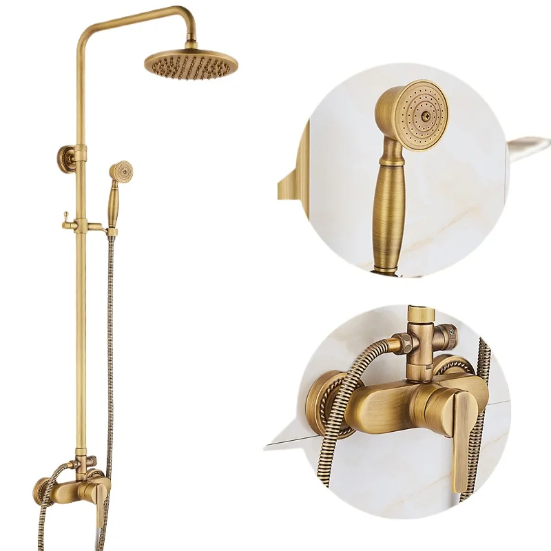 

Antique all-copper shower set, European retro pressurized shower shower