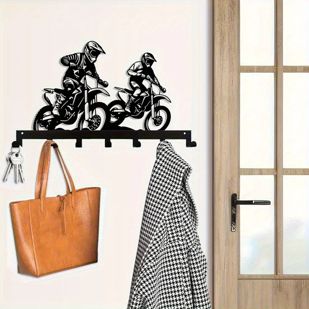 2D Metal 7-Hook Key Holder | Wall-Mounted Storage Organizer for Keys, Towels,  Kitchen Supplies & More - Durable, Rust-Proof