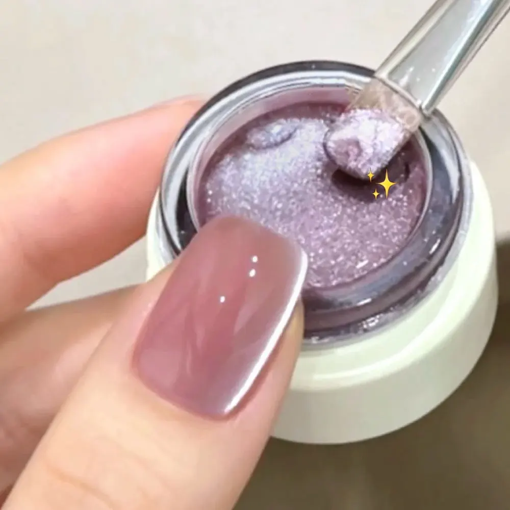 Esmalte de Uñas en Gel Efecto Ojo de Gato Rosa Cristalino de 8ml/frasco, con Brillo Magnético, Secado UV LED, Barniz de Uñas en Gel Removible D3