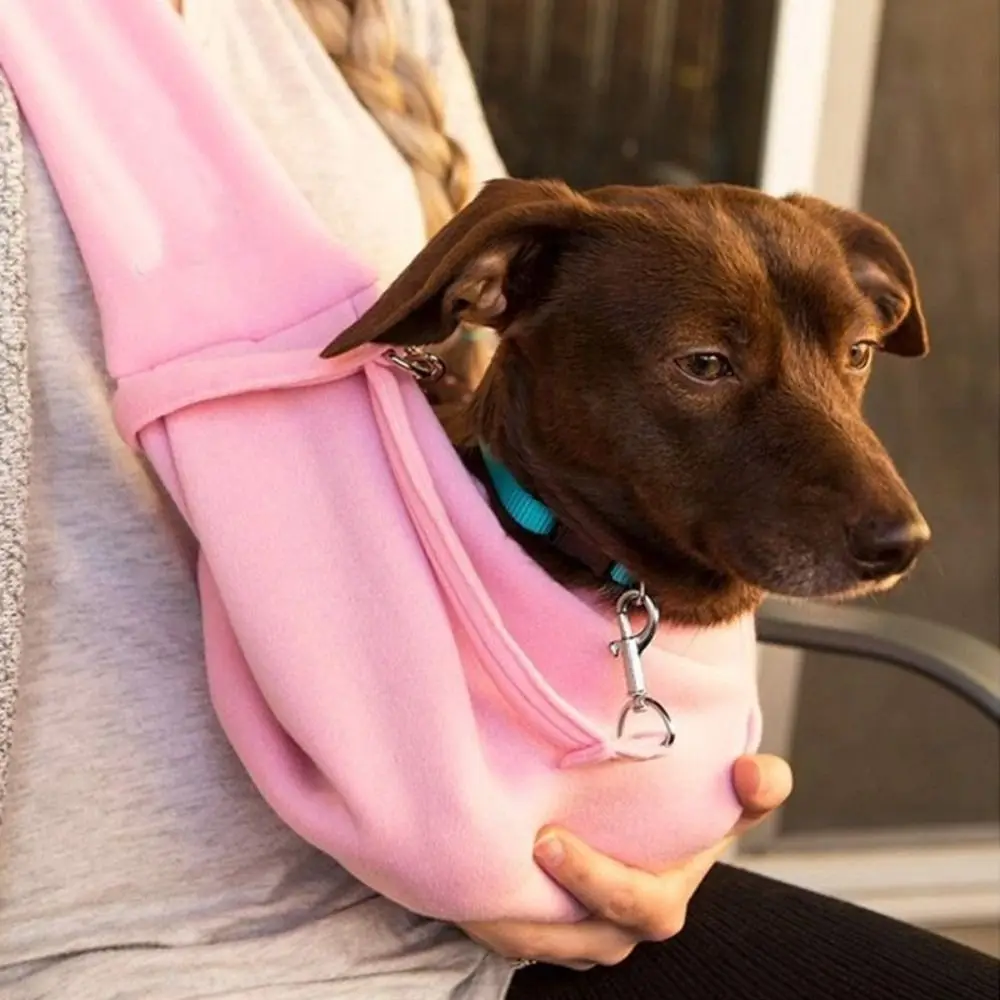 

Durable Breathable Pet Shoulder Bag Wide Straps with Lock Ring Cat Crossbody Bag Portable Sling Dog Carrier Pouch Outdoor