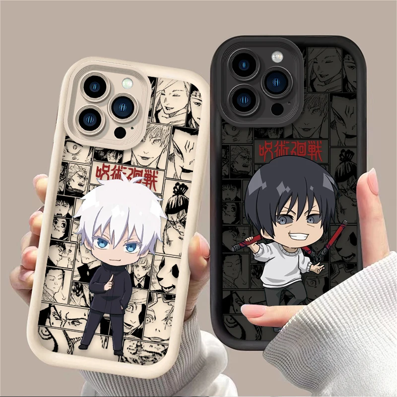 Funda de silicona para iPhone 17 Air 16 16E 15 14 13 12 11 Pro Max X XS X S Max XR SE 2020 SE4 7 8 Gojo Toji Jujutsu Kaisen