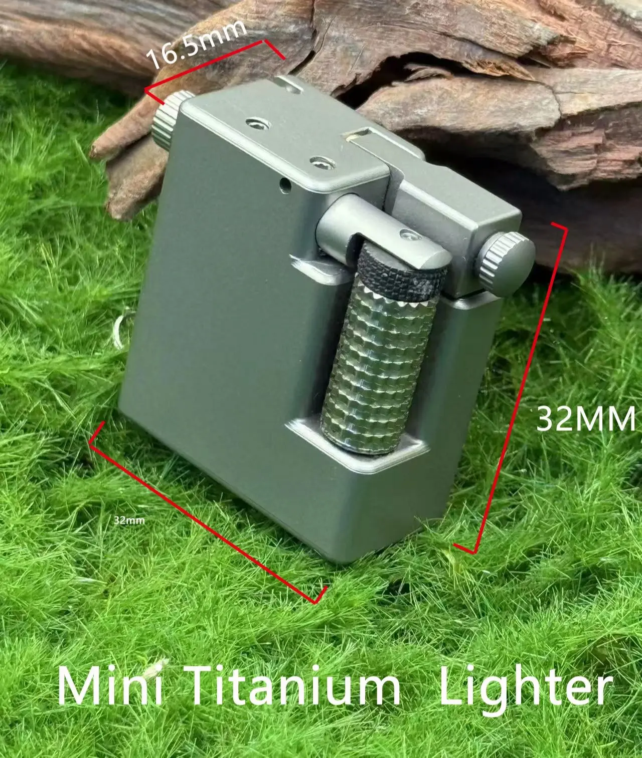 Full Titanium Small Cube Portable Mini Fuel Kerosenes Lighter - Exquisite Creative Collectible Keychain