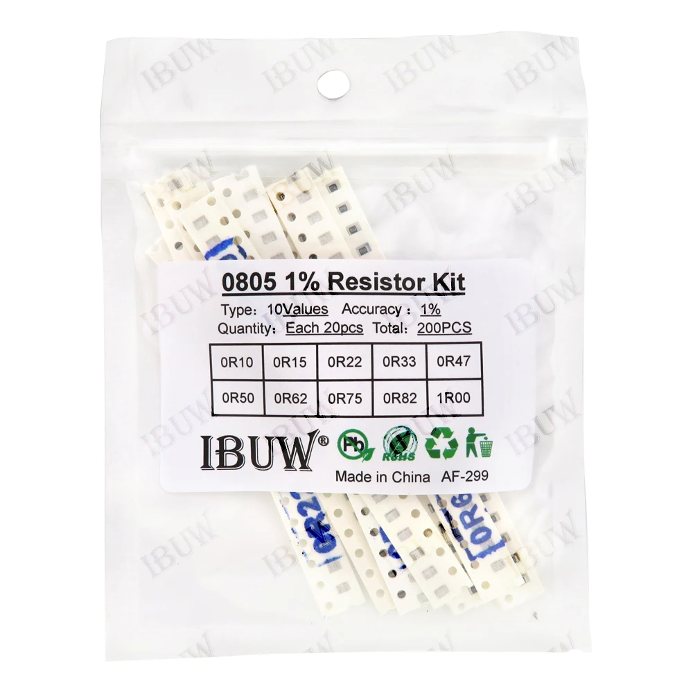 0201 0402 0603 0805 1206 1% 5% SMD Resistor Assorted Kit 1R-1M 10K 100K 1K 100R Resistance Set DIY 3.3R 5.1R 7.5K 43K 51K image 3