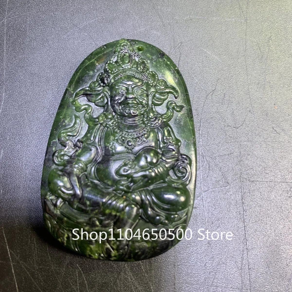 

Natural Tibetan Jade Pendant Jambhala Magnetic Healing Stone Necklace Unisex