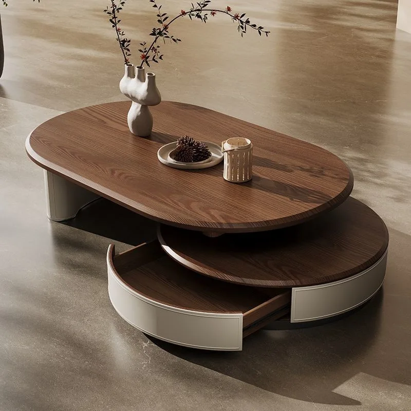 

Retro style retractable coffee table small apartment living room modern simple Internet celebrity