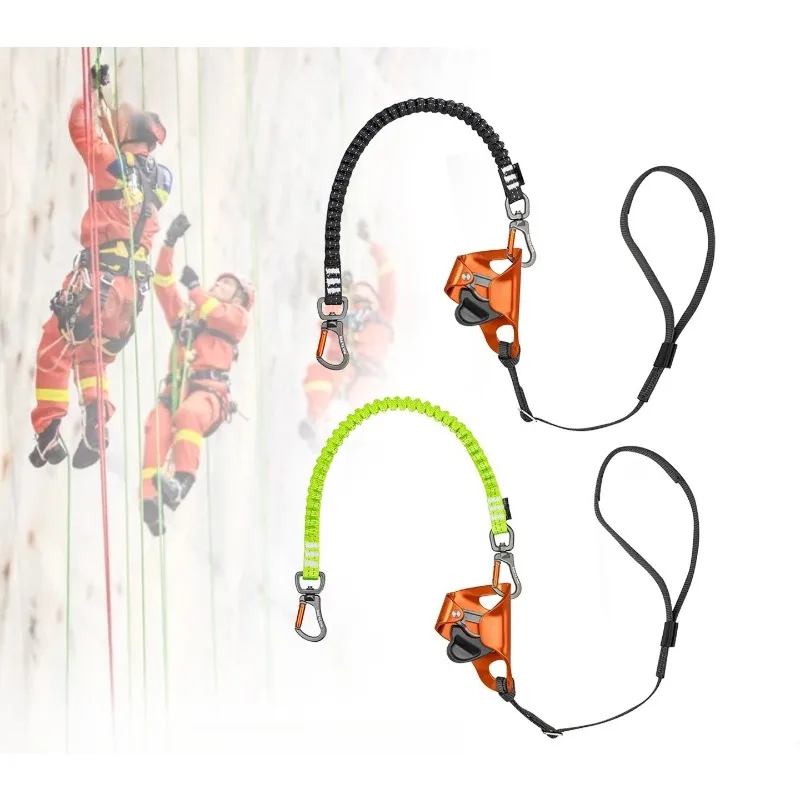 Rock Climbing Knee Ascender Stirrup Set Elastic Foot Loop Single Dual Direction Rope Ascent Gear With Carabiner