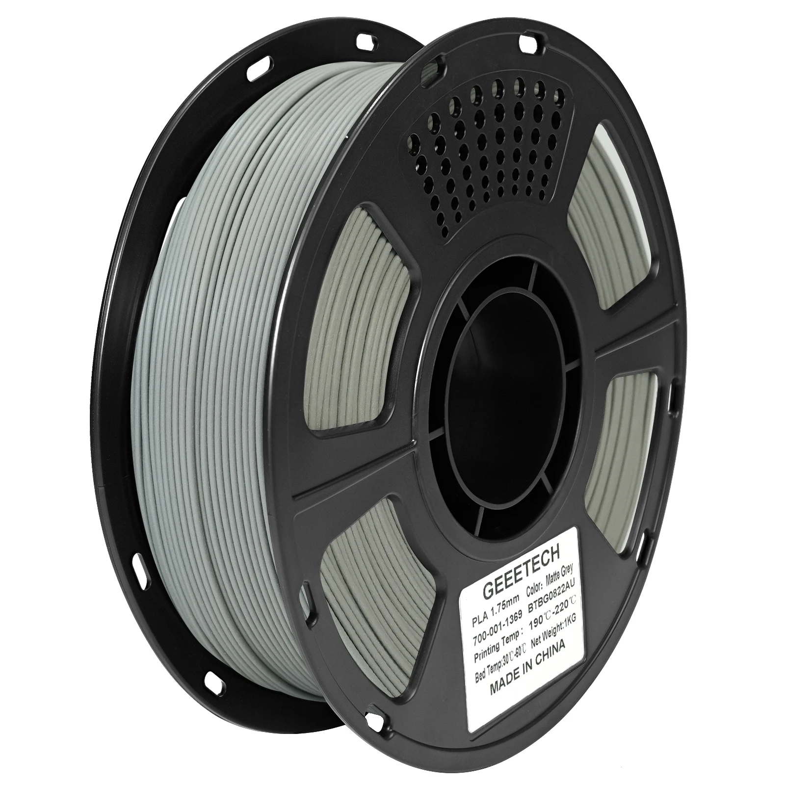 GEEETECH Mattes PLA-Filament 1,75 mm 1 kg ±0,03 mm Mattiert Nicht Glänzend Verdeckt Schichtlinien Vakuumverpackt für Ender 3 Bambu Pru