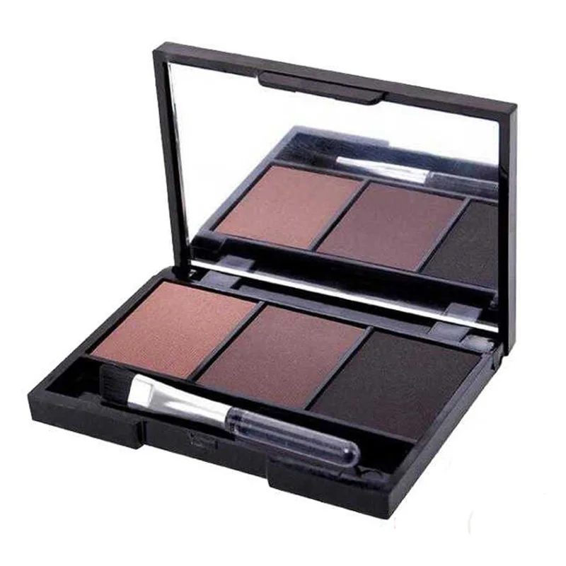 3 Colors Professional Eye Shadow Powders With Mirror Brush Eye Brow Makeup Eyebrow Powder Waterproof Eyebrow Wax Palette