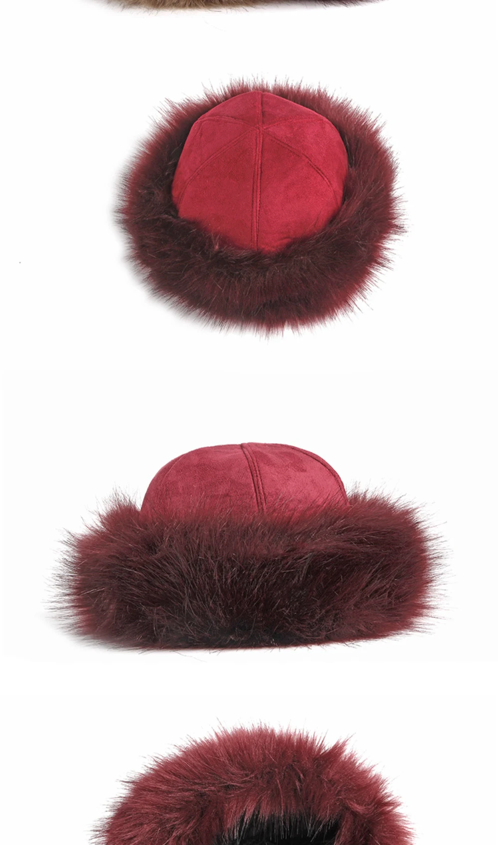 HT2849 Bombermütze Neue Dicke Warme Kunstfell Russische Mütze für Männer und Frauen Wildleder Wintermütze mit Ohrenklappen Damen Schneemütze Russische Uschanka-Mütze – Detail 4