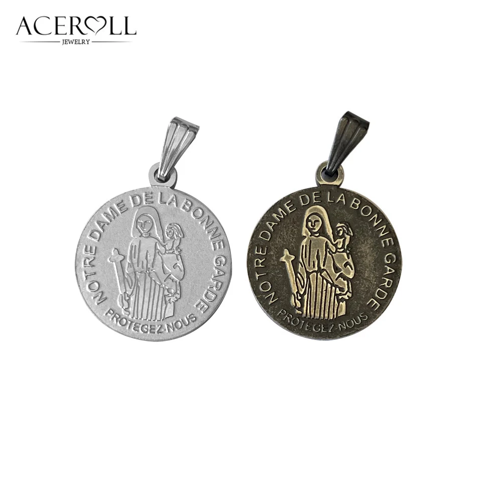 ACEROLL Medal ze stali nierdzewnej Naszej Pannej Dobrej Strażnicy i Naszej Pannej Dobrej Poradnicy