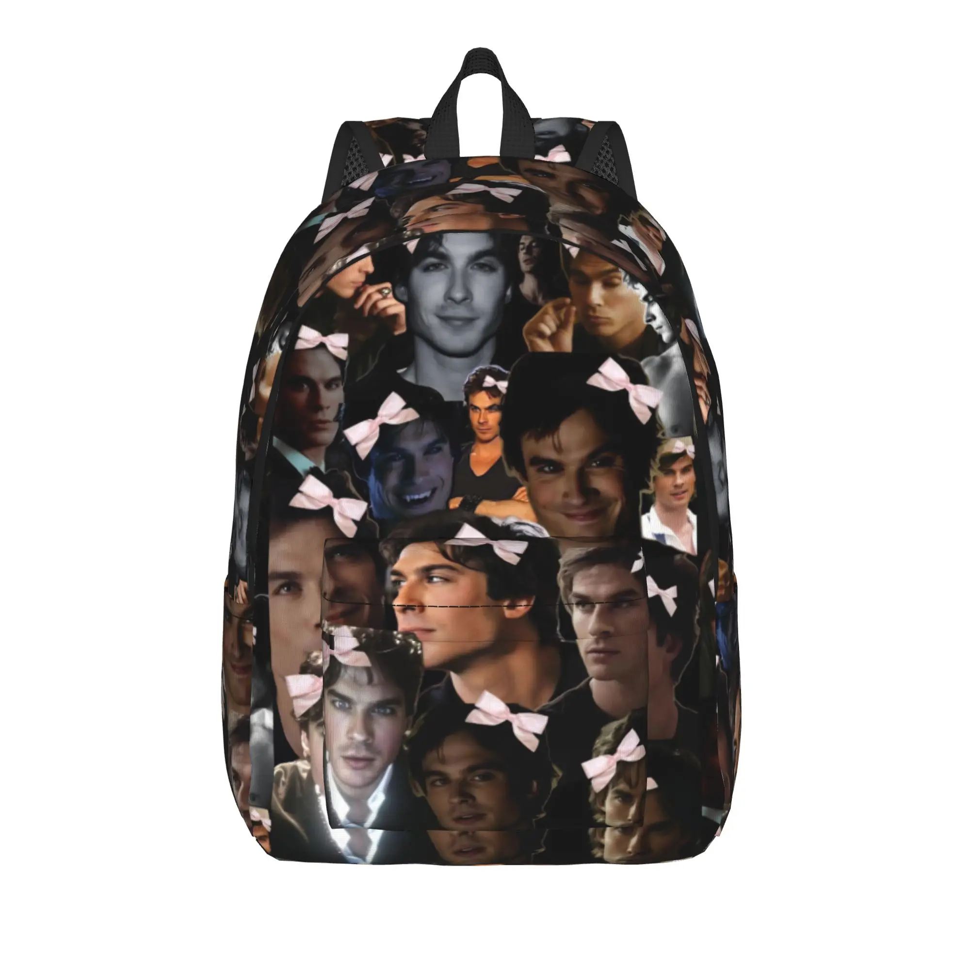 The Vampire Diaries Resuable Movie Backpack Damon Salvatore Unisex Polyester Backpacks Lightweight Leisure School Bags Rucksack