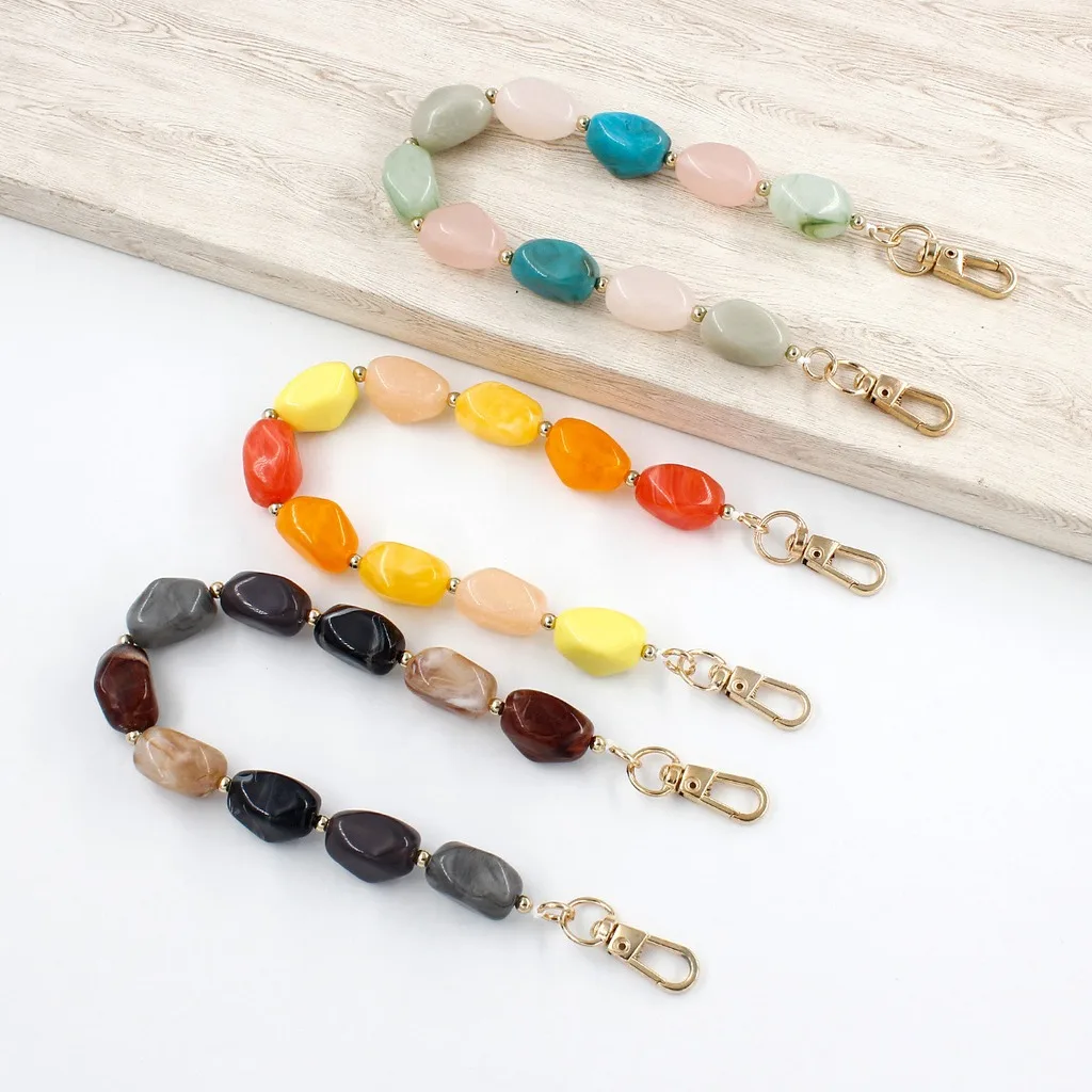 

Vintage Irregular Acrylic Beaded Bag Handle Chain Replacement Purse Strap for Handbag Phone Case DIY Handbag Supplies Wholesale