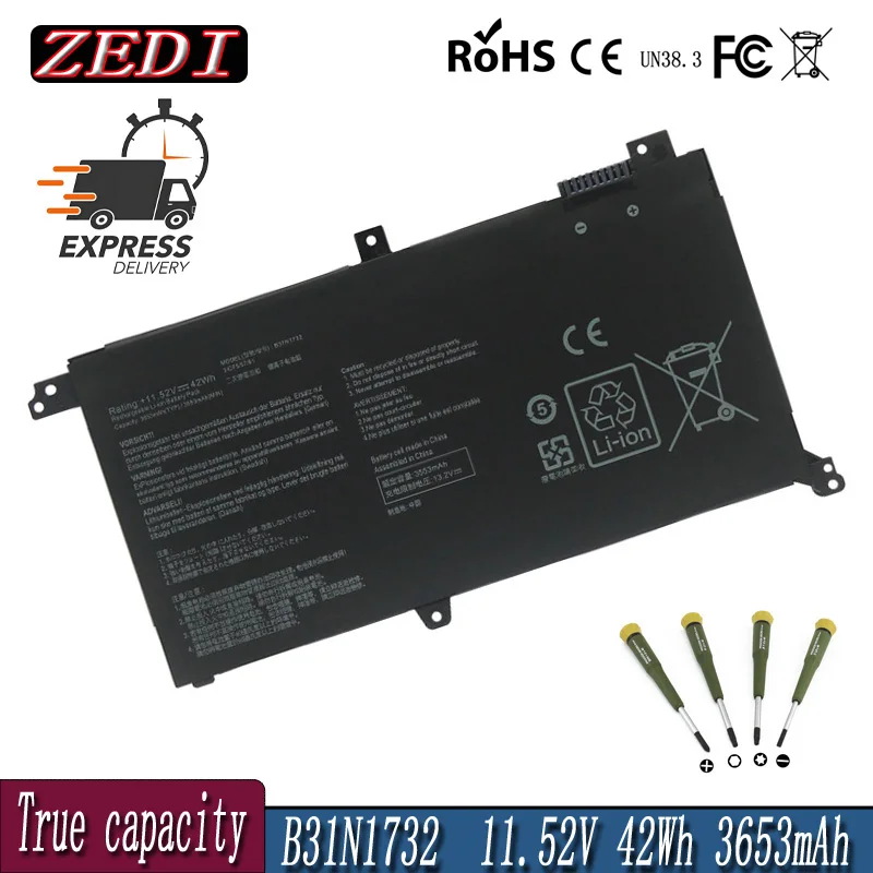 

ZEDI Original B31N1732 Laptop Battery for ASUS VivoBook X430UA X430UF X430UN X430FA X430FN X571G X571LH X571GT 11.52V 42WH