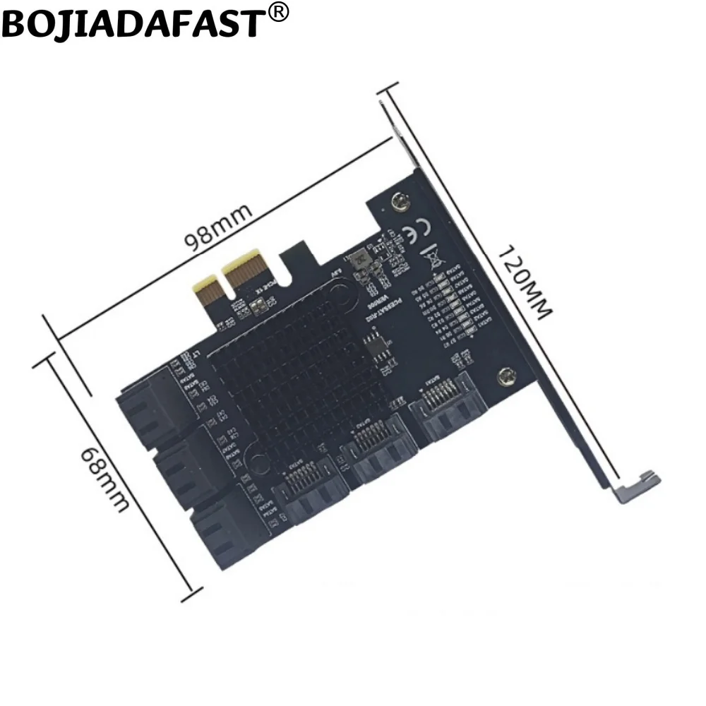 9개의 SATA 3.0 7핀 커넥터를 PCI Express 1X PCI-E X1 컨트롤러 확장 어댑터 카드 6Gbps 하드 디스크 드라이브에 연결