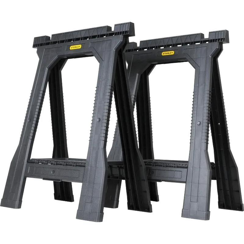 

Stanley 32" H x 22-1/2" W x 5" D Folding Sawhorse 800 lb. Black 1 pair