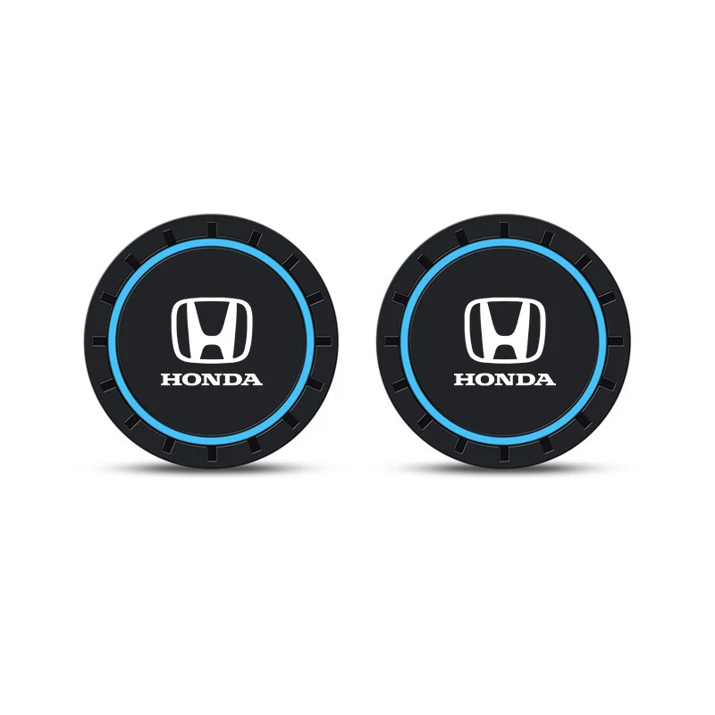 2pcs Silicone Car Coasters Water Cup Slots Non-Slip Mat Drink Pads For Honda Mugen Power Civic Accords CRV Hrv Jazz CBR VTEC VFR