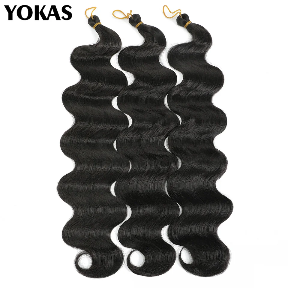 

24 Inch Body Wave Synthetic Cochet Hair Exensions Braiding Hair High Temperatre Fiber Women Cochet Braids Extensions Body Curl