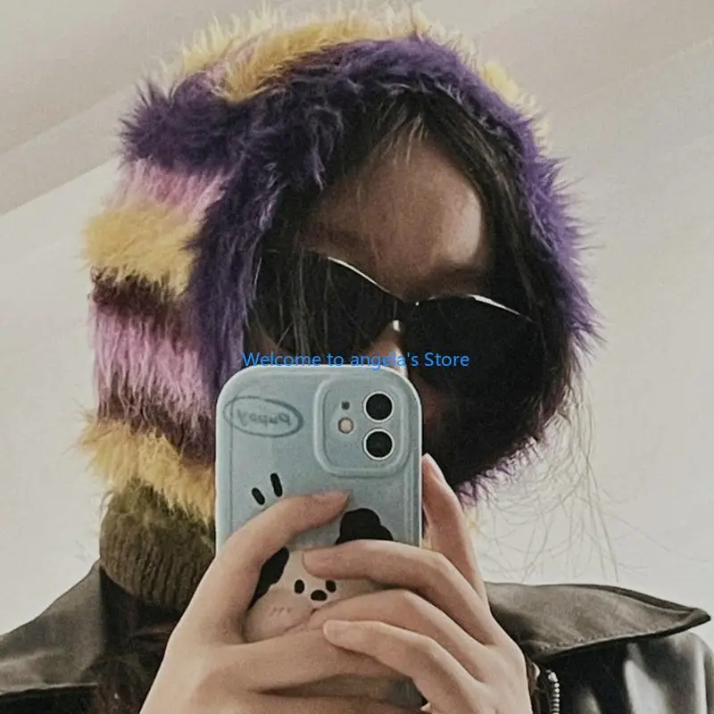 

X4YC вязаная шапка-бини для девочек-ушанок, Балаклава, шапка на шею, мягкая теплая шапка, женская ветрозащитная шапка для отдыха