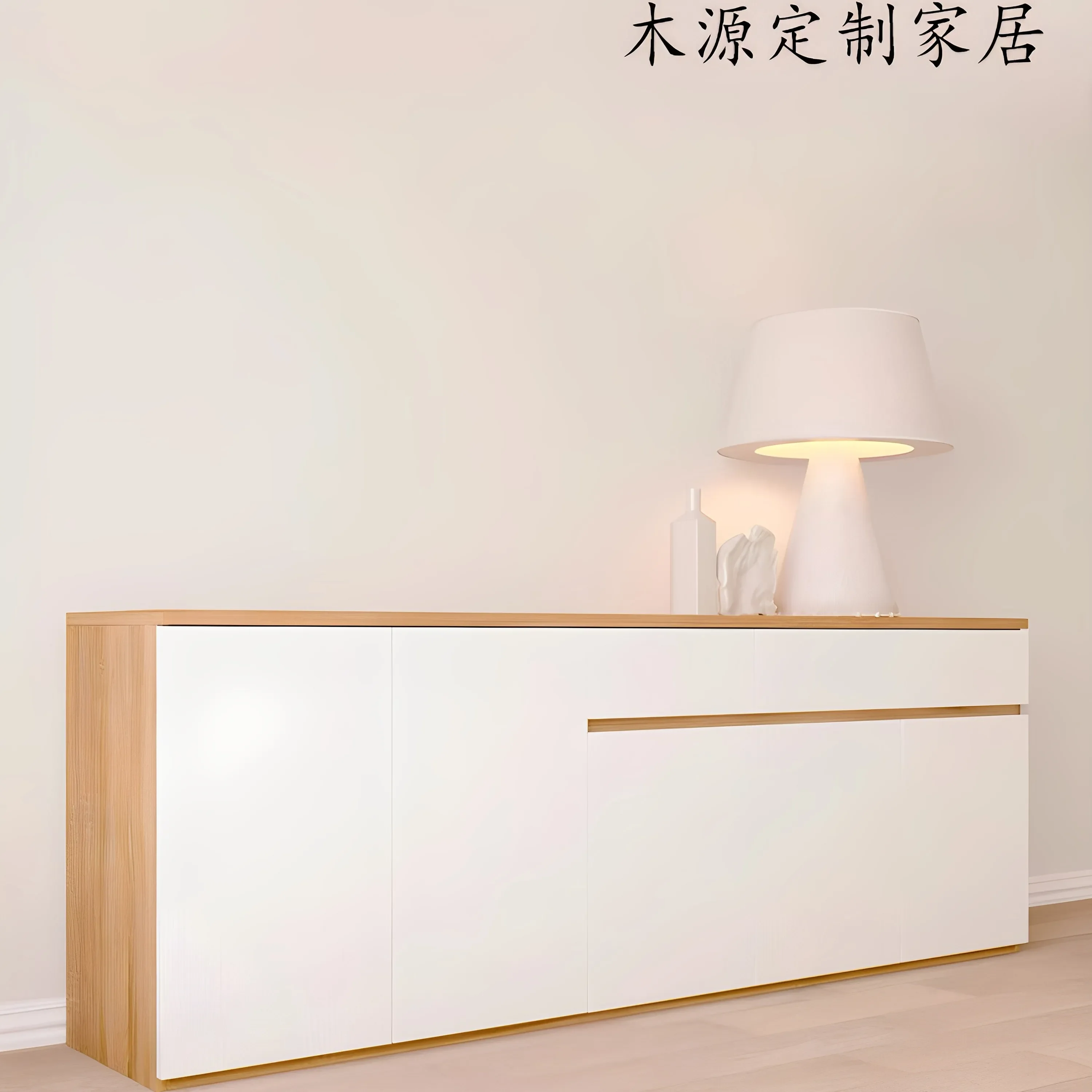 Small apartment dining side cabinet adjustable laminate paint-free solid wood locker dining room living room modern simple