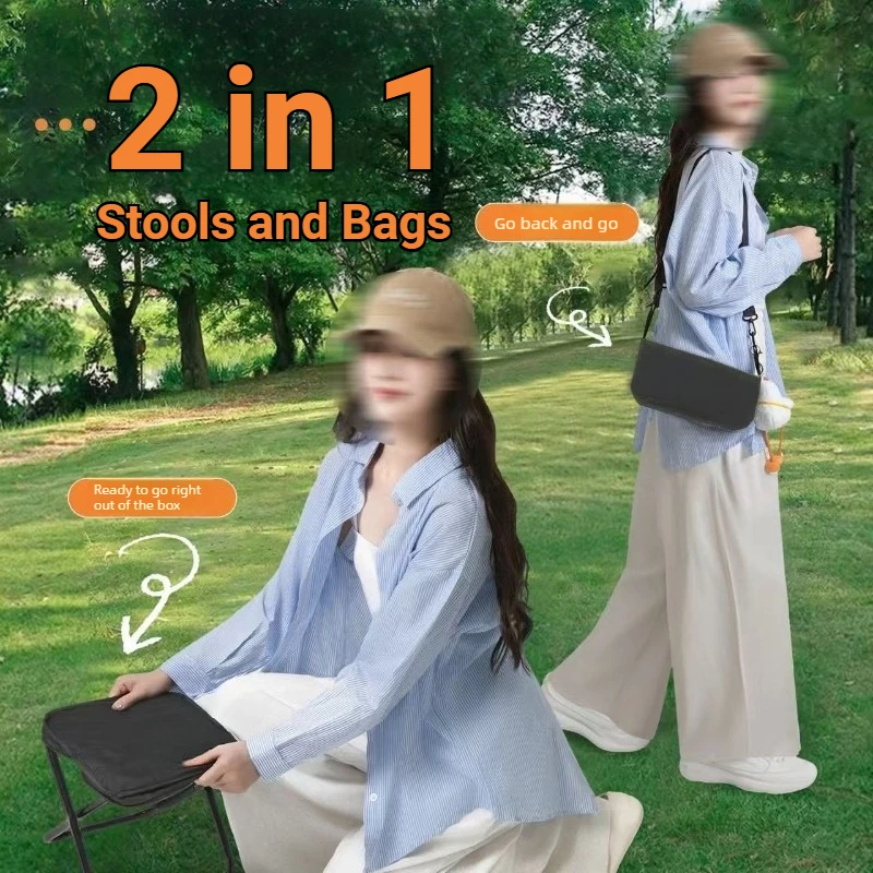 Easy-Store, Versatile Folding Stool & Chair Combo - Lightweight, Portable Design for Camping, Hiking, BBQs - Durable Oxford Clot