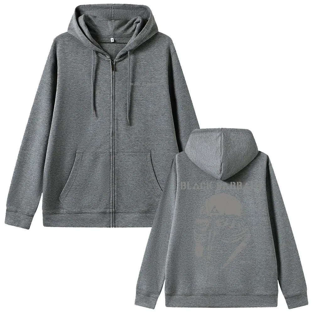 Heavy Metal Rock Band Black Sabbathทัวร์ซิปHoodie Ozzy Osbourne Zip Upเสื้อแจ็คเก็ตผู้ชายผู้หญิงGothic Vintageขนาดใหญ่Hoodies