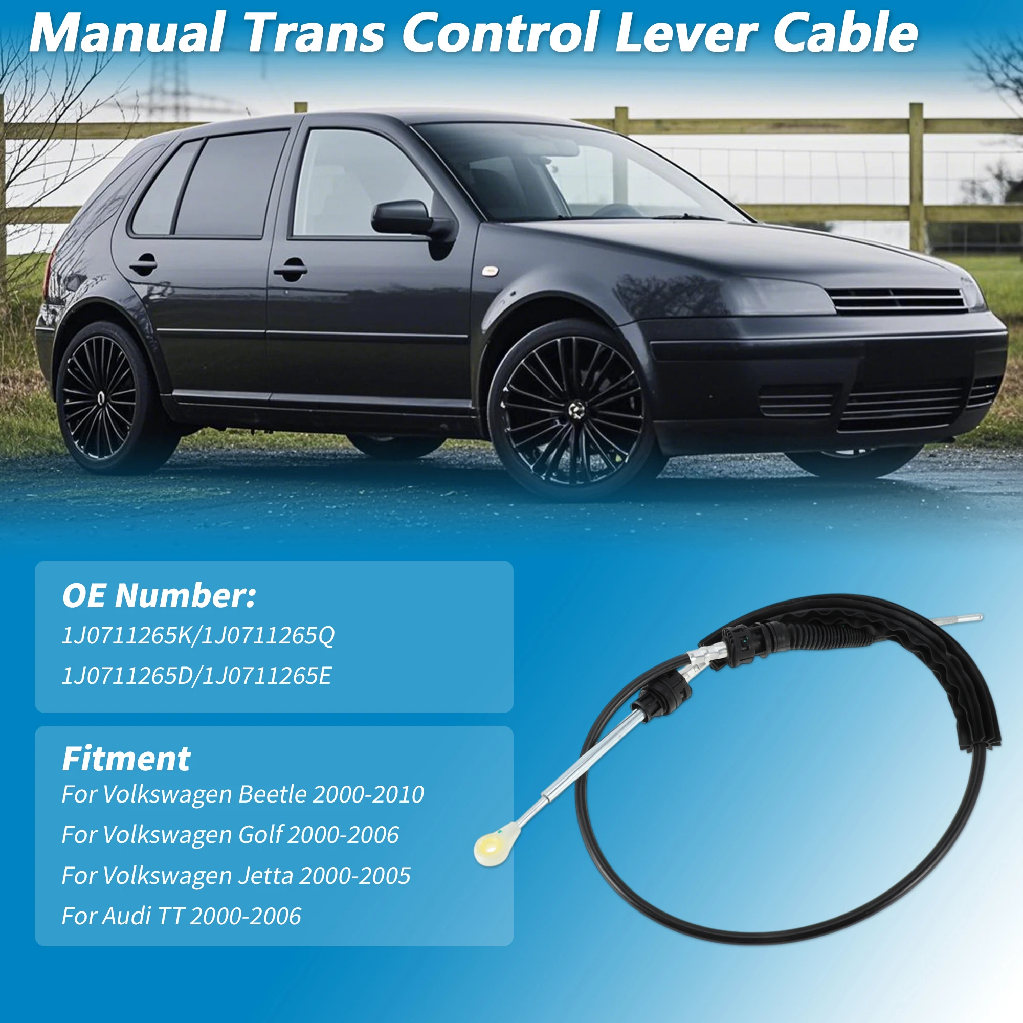 

UXCELL No.1J0711265K Manual Trans Gear Shifter Cable for Volkswagen Beetle Golf Jetta