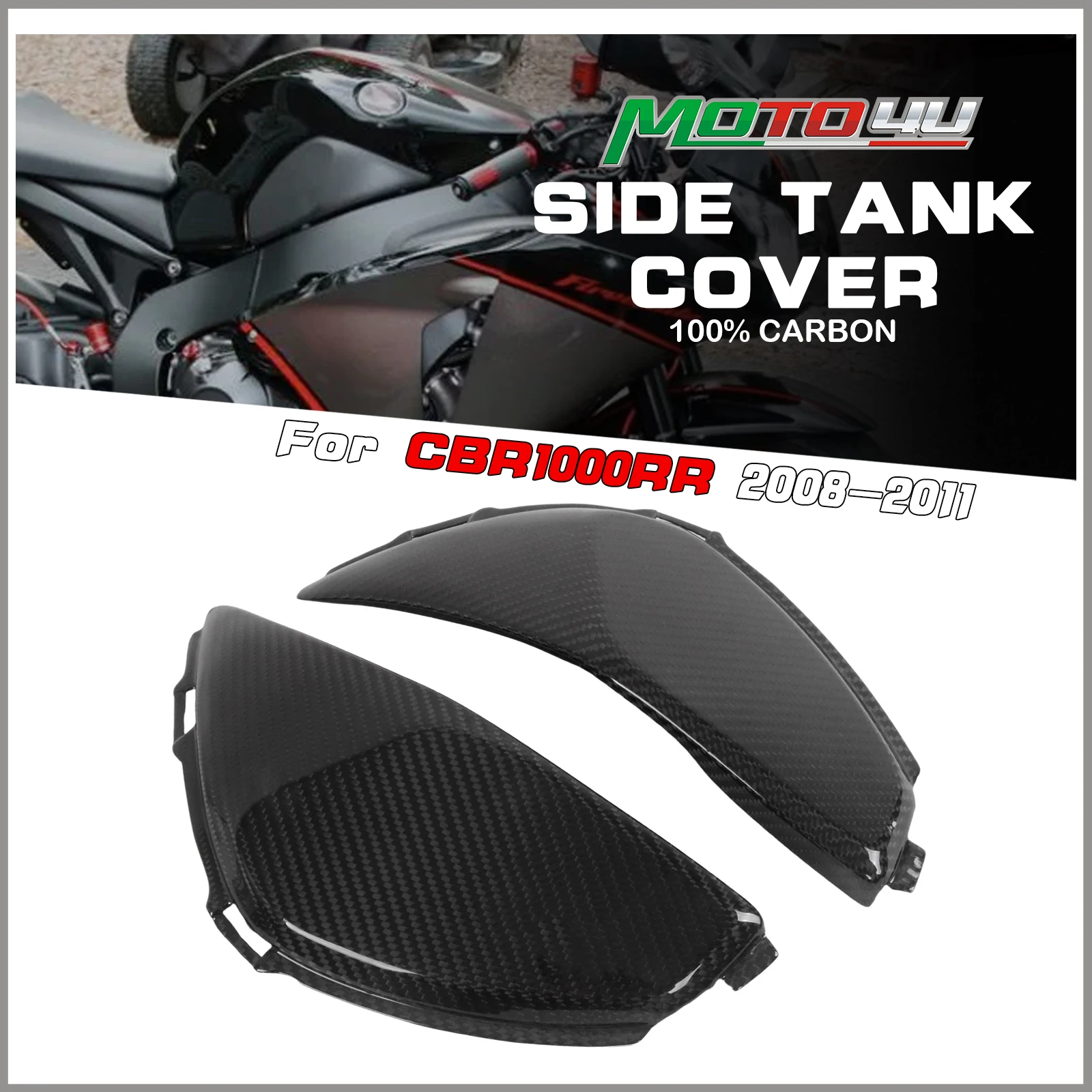 

For Honda CBR1000RR CBR1000 RR 2008 2009 2010 2011 100% Carbon Fiber Side Tank Cover Motorcycle Tank Sliders Protectors