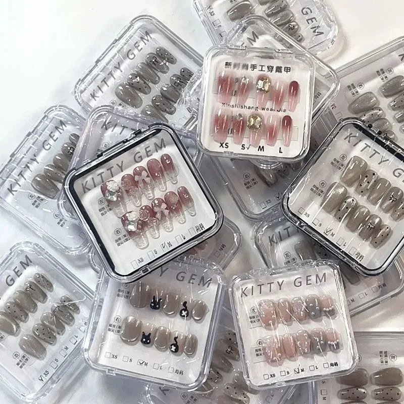 5/10/20 PCS Press-On Nail Storage Acrylic Boxes with Adhesive Sheets Transparent Nail Boxes Jewelry Storage Tool&Accessories view 2