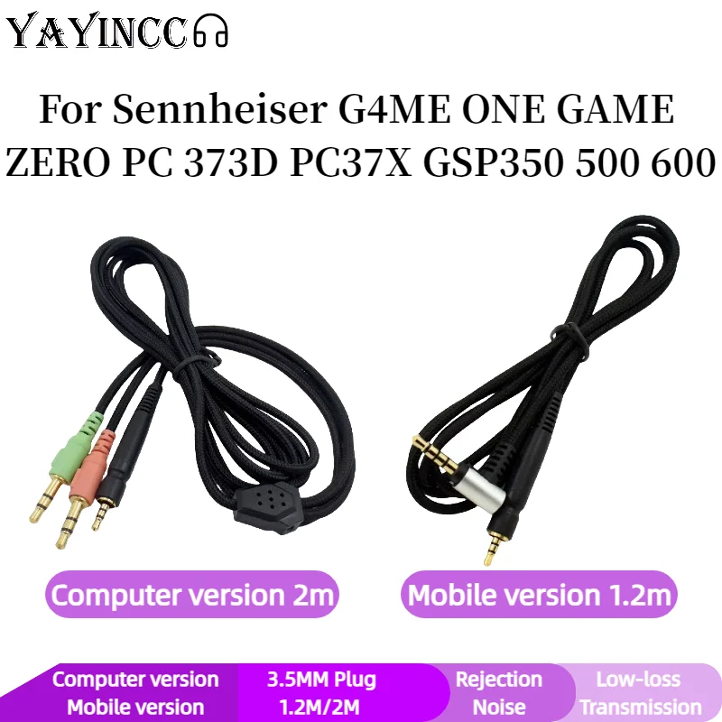 

Replacement Computer/Mobile version Cable for sennheiser G4ME ONE GAME ZERO PC 373D PC37X GSP350 500 600 Headphones