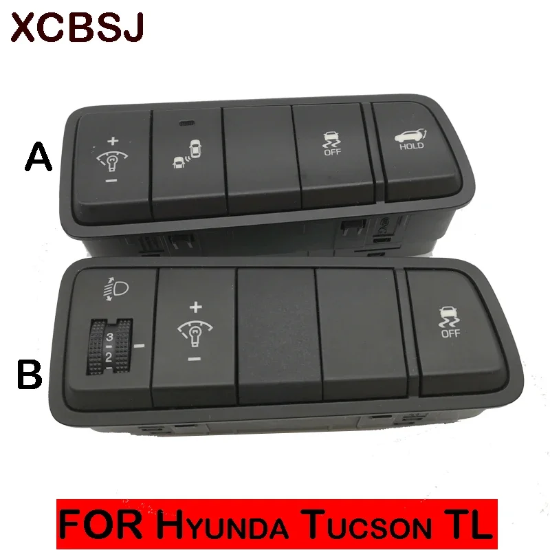 FOR Hyunda Tucson TL Headlamp height adjustment switch Instrument luminance switch OFFElectric tail gate switch OEM 93710
