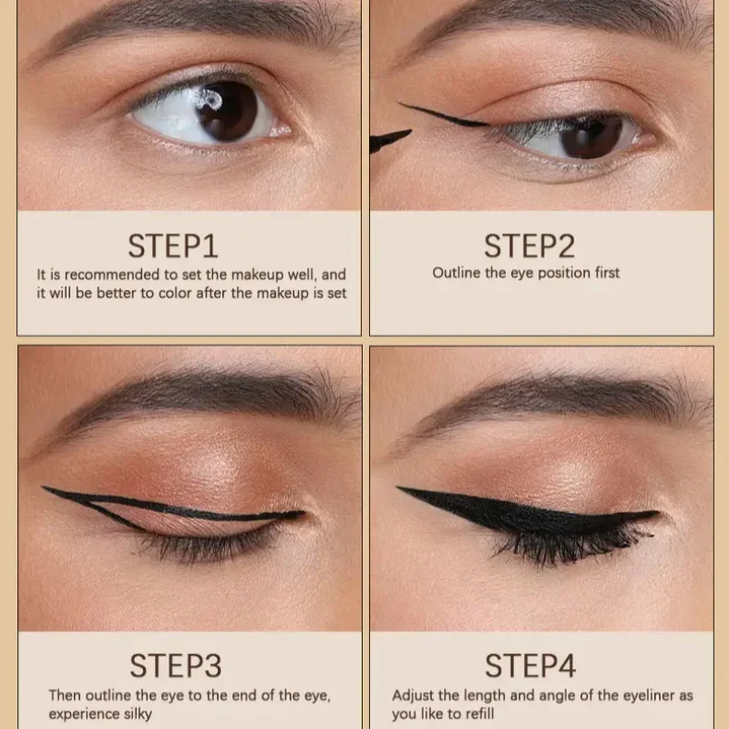    Delineador líquido ultrafino, fosco, suave, à prova d'água, caneta delineadora permanente de secagem rápida, sem manchas, cosméticos