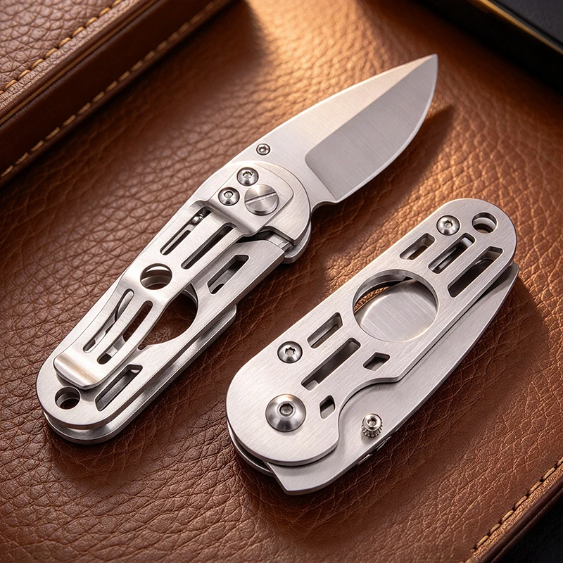 New Foldable Cigar Cutter with Stainless Steel Blade Skeletonized Handle Durable Cigar Guillotine for Daily Carry  Outdoor Cigar