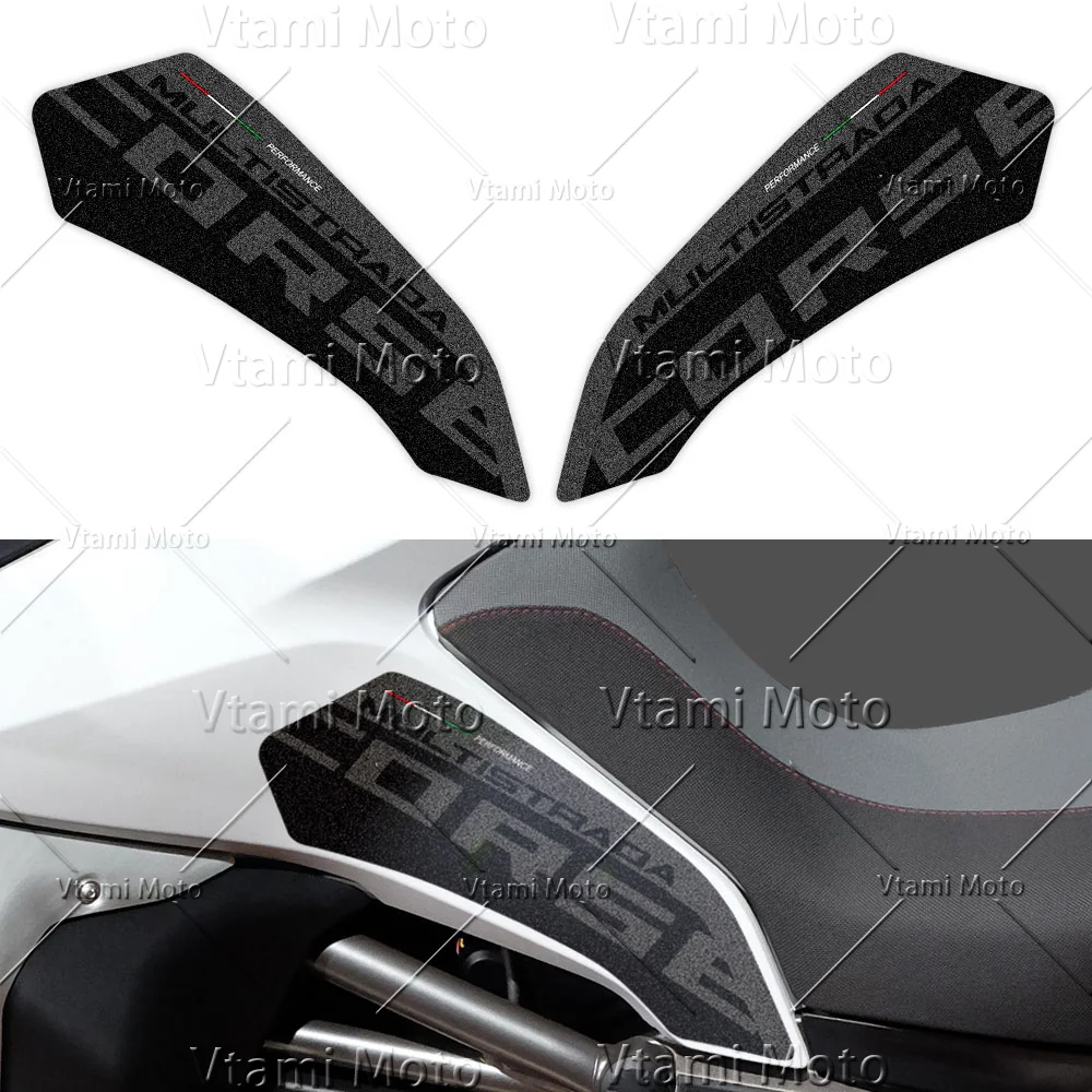 For Ducati Multistrada 1200 1260 Enduro Tank Pad Sticker Motorcycle Anti-slip Side Tank Knee Grip Decals Protector