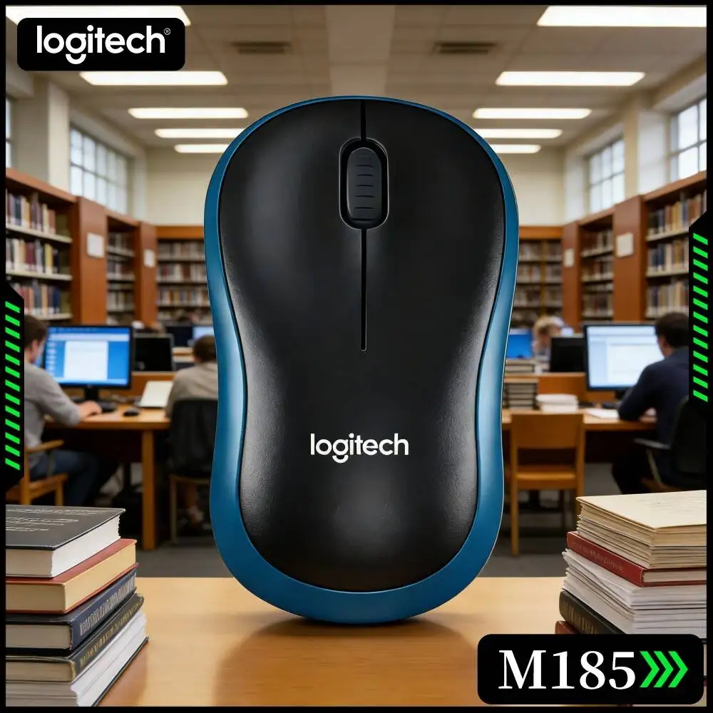 Logitech M185 Wireless Mouse Ambidextrous Shape Comfortable Holding For Desktop Laptop Home Office Long Hour Computer Work