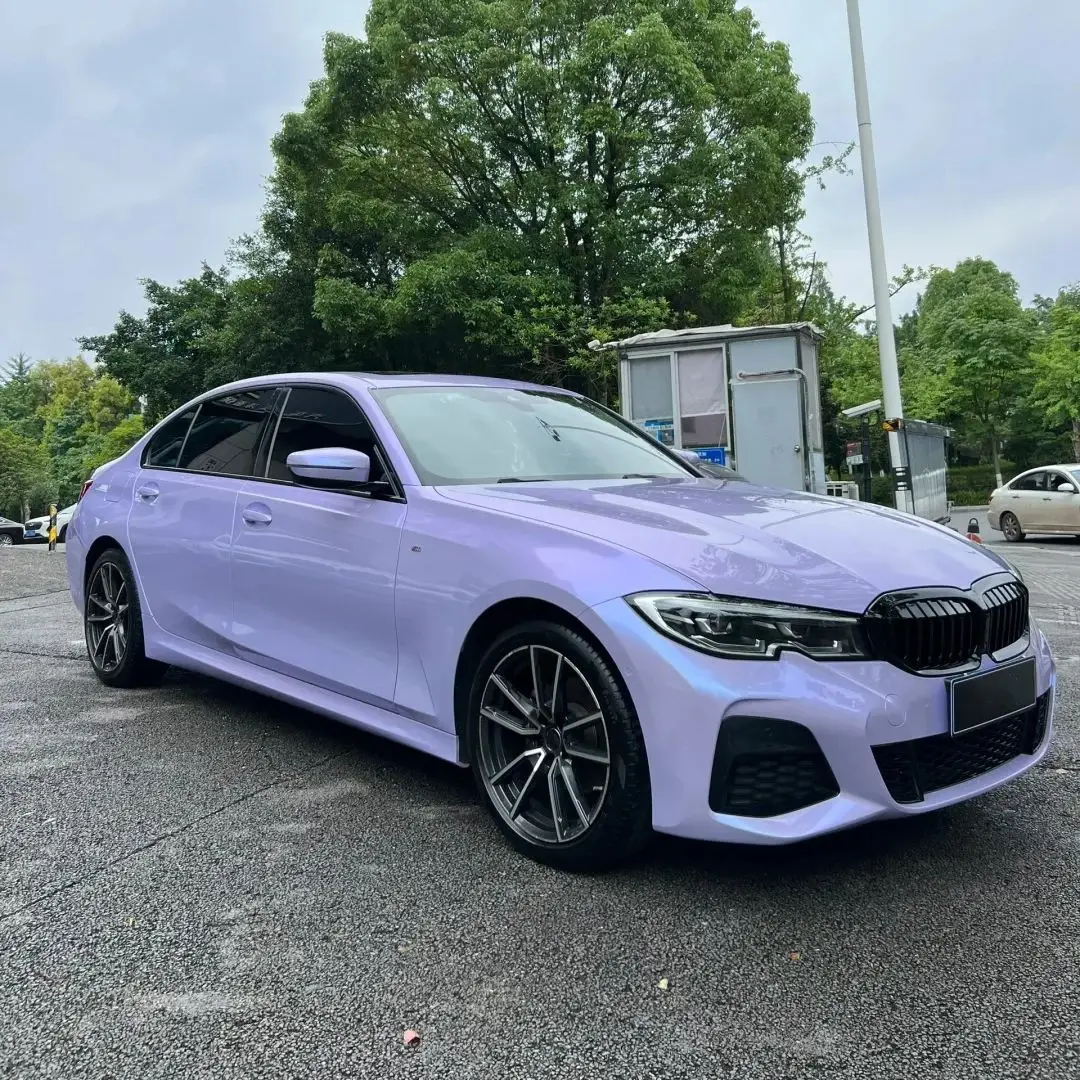 TPU Silver Phantom Purple Paint Protection Film Metallic Color PPF Car Wrap Anti-Scratch Anti-Yellowing Hydrophobic Wet Install