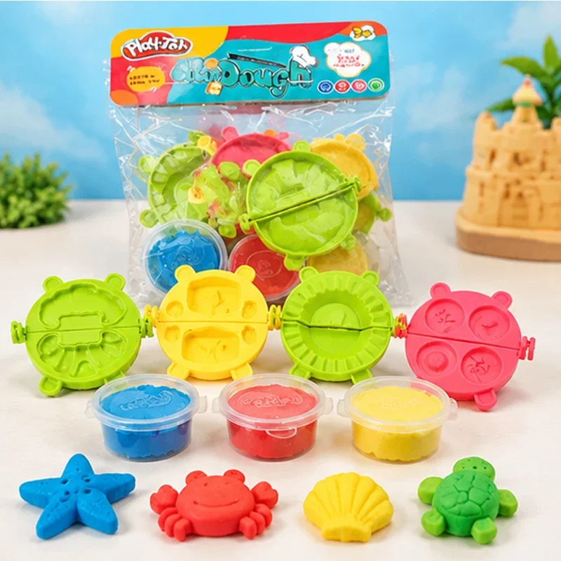 Play Dough Toys Series DIY Kids Color Clay Nimals Dumpling Molds Set Safe Educational Handmade Toys for Children Christmas Gifts