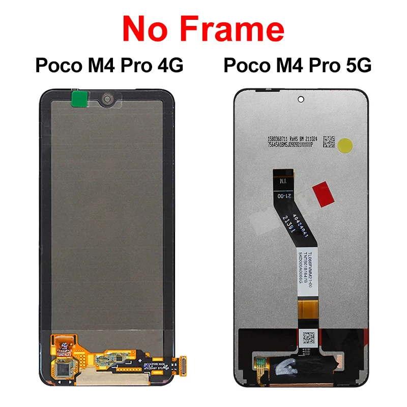 AMOLED For Xiaomi Poco M4 Pro LCD Display MZB0B5VIN Touch Screen Digitizer Assembly For Poco M4 Pro 5G 21091116AG Display Parts