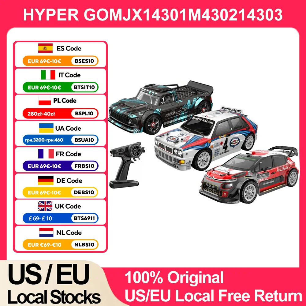 

MJX 14301 14302 14303 1/14 Радиоуправляемая машина 55 км/ч Бесщеточный HYPER GO 2,4G Пульт дистанционного управления 4WD Внедорожный высокоскоростной радиоуправляемый автомобиль Грузовик Игрушка для хобби