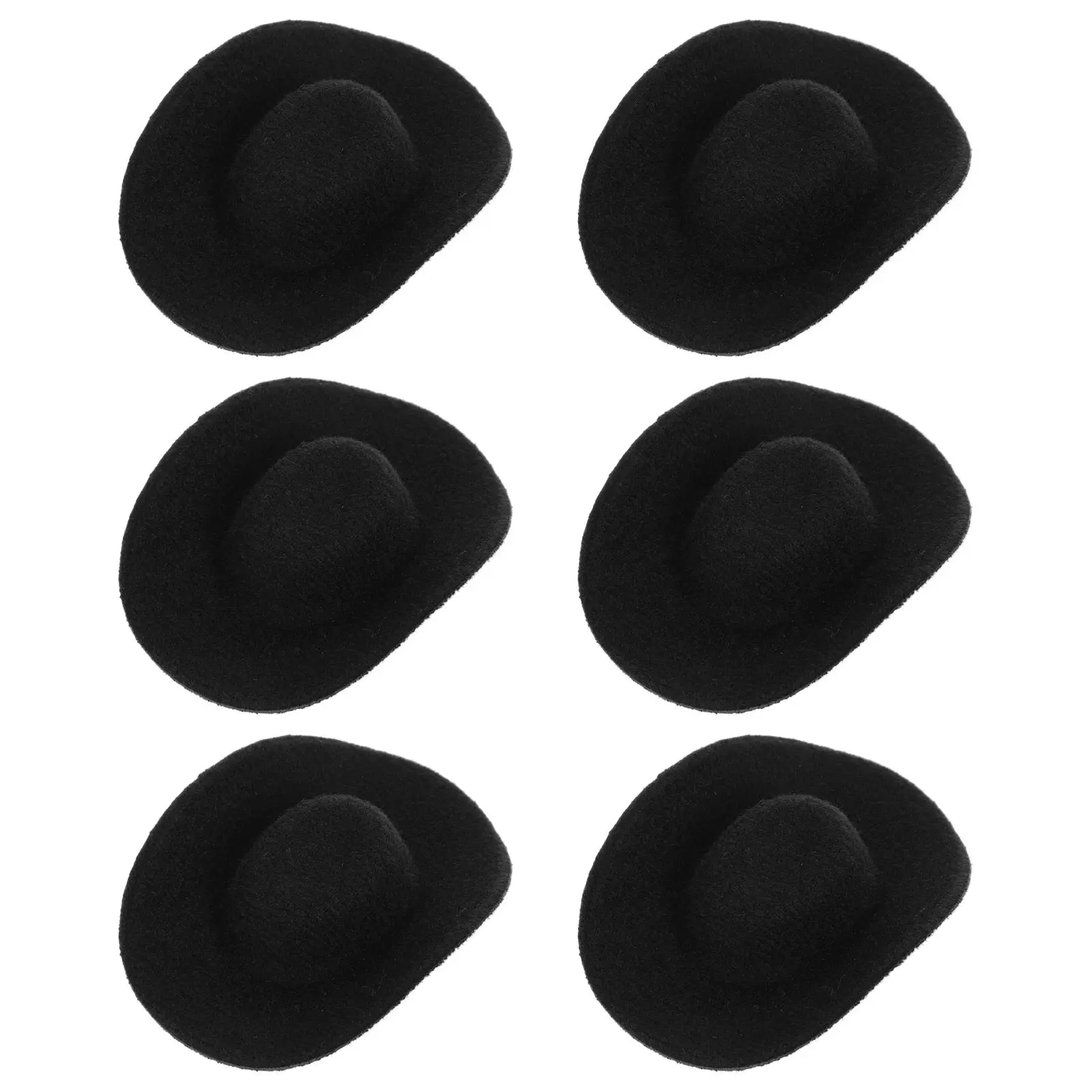 6Pcs Mini Hat Set Eva Small Jazz Cowboy Top Hats for Dollhouse Crafts Halloween Decor Miniature Hat Set Mini Cloth Hats