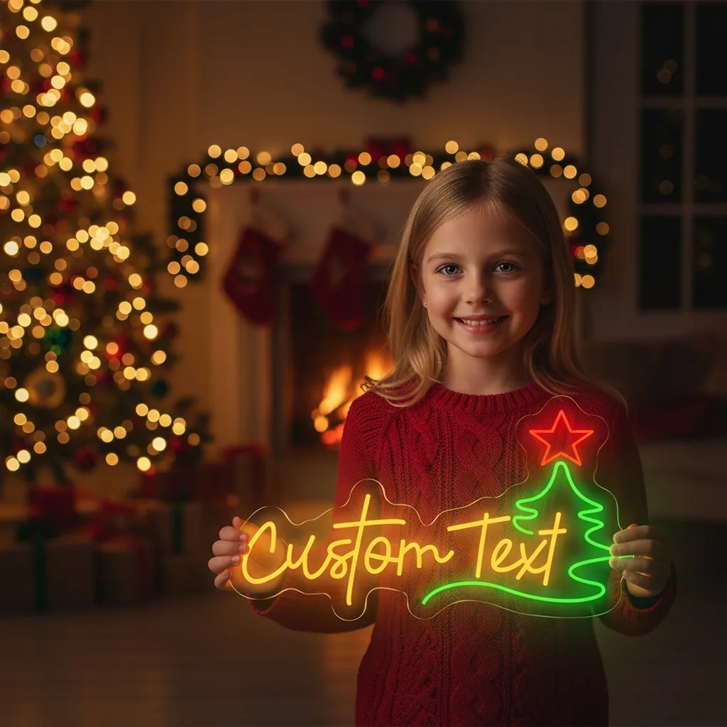 مخصص عيد ميلاد سعيد النيون تسجيل ، هدية طفل ، النيون تسجيل الفن ، النيون جدار ديكور مخصص ضوء النيون عيد الميلاد السنة الجديدة جدار ديكور