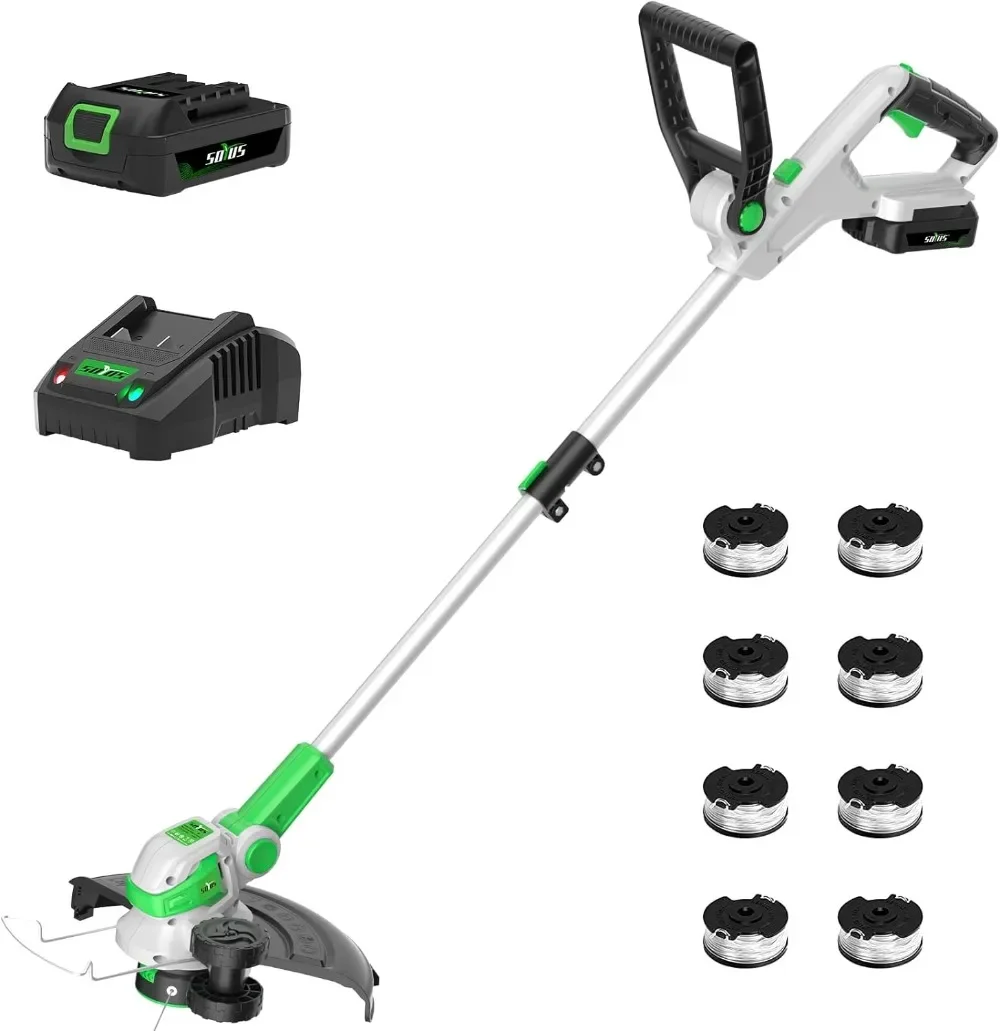 Weed Wacker Battery Operated 12 Inch String Trimmer Cordless 20V Weed Wacker Electric W/ Battery and Charger, Lightweight Edger