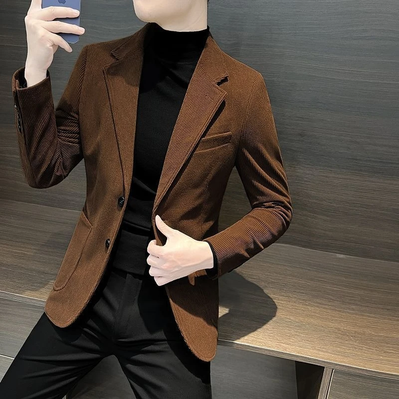 

Модные однобортные пальто 2024, весенне-осенние мужские костюмы и блейзеры, модели роскошных дизайнерских новых элегантных курток для мужчин